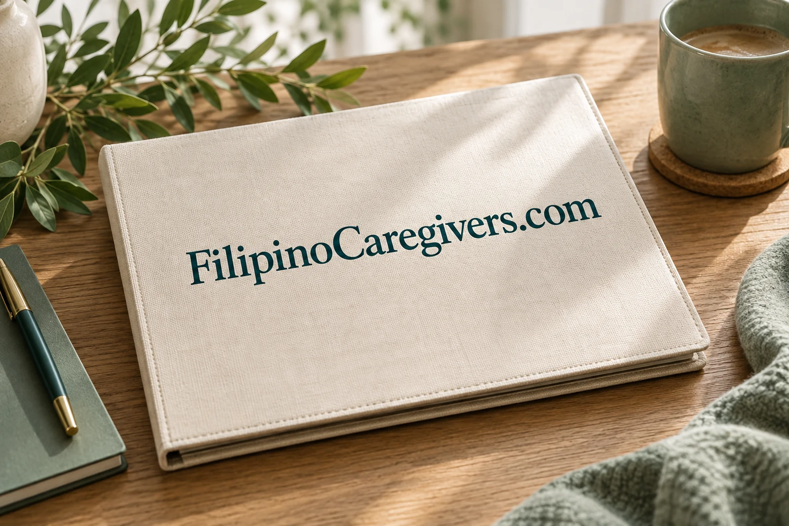 Caregiver planning materials on a sunlit desk